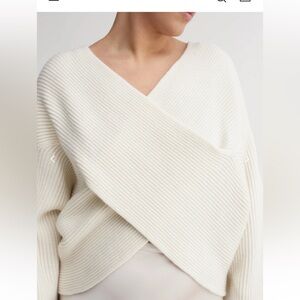 Almada Gia cross wrap sweater ivory s/m wool cashmere